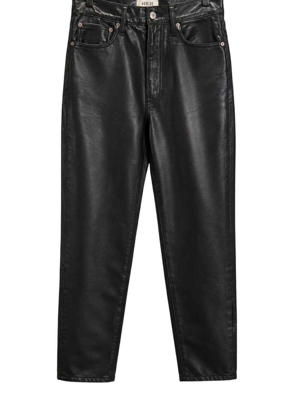 AGOLDE Riley High Rise Relaxed Straight Leather Pants Black Size 26